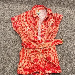 FARM Rio Vibrant Red and Orange Shirt